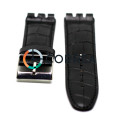 Ремінець шкіряний для годинників Swatch чорний RS-004 - 4